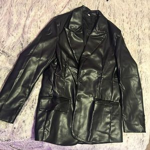 Leather blazer. Shein